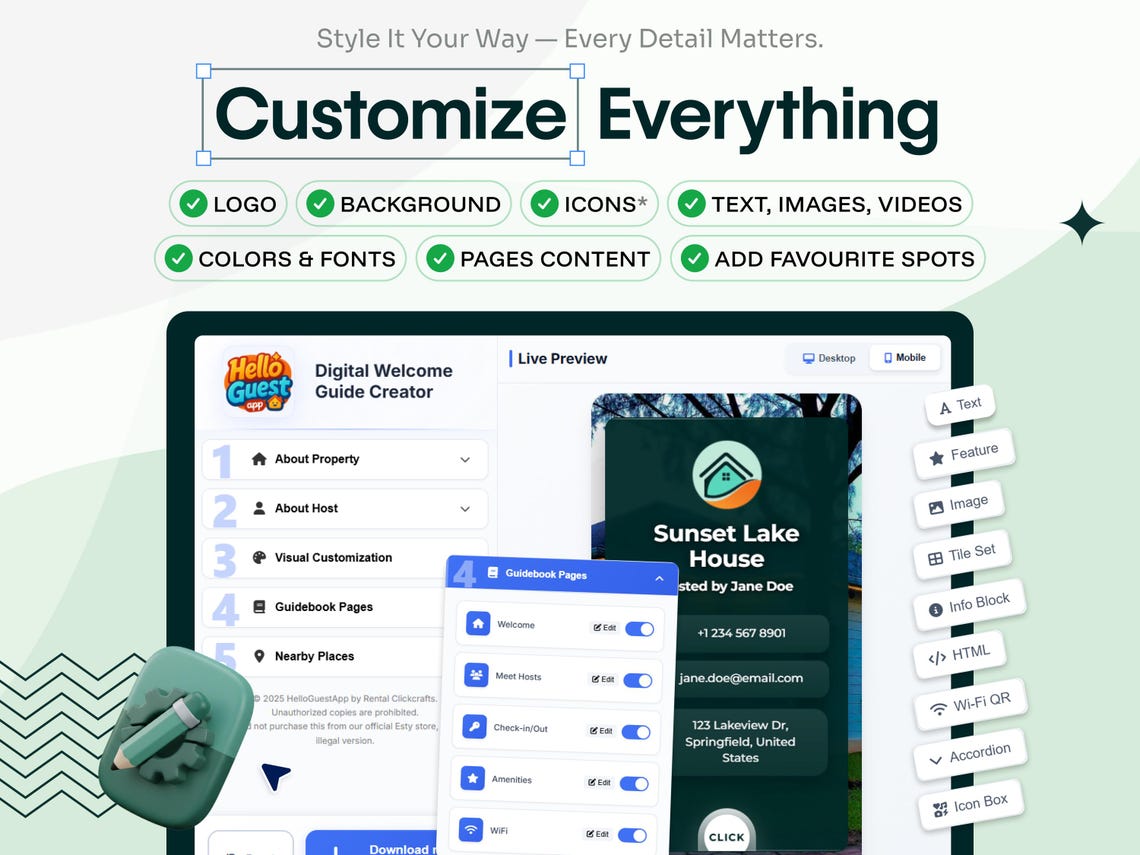 Airbnb Welcome Book Web-App & Guest Guidebook | FREE 500+ Canva Template Bonus